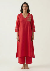 Red Kurta Set