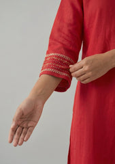 Red Kurta Set