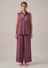 Plum Shirt & Pant Set
