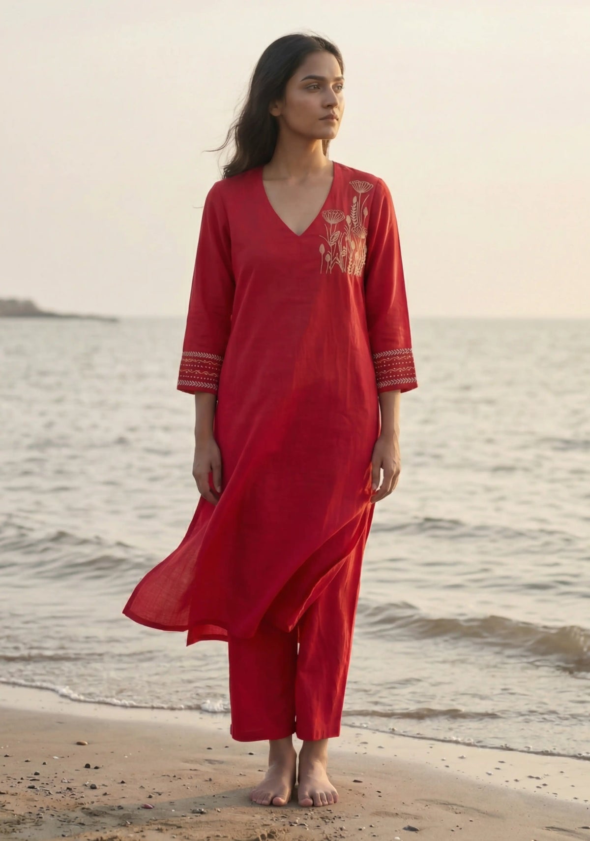 Red Kurta Set