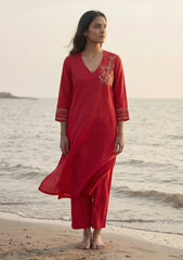 Red Kurta Set