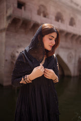 Black Layered Anarkali Set