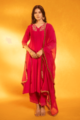 Pink silk dress