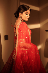 Red bridal lehenga set