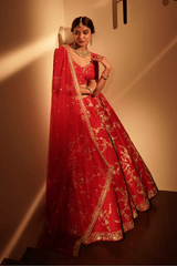 Red bridal lehenga set