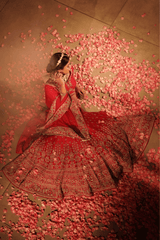 Red bridal lehenga set