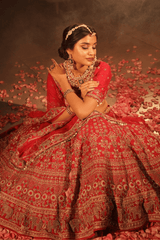 Red bridal lehenga set