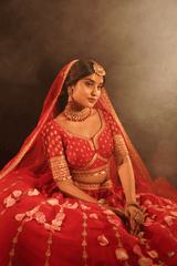 Red bridal lehenga
