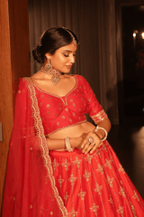 Red bridal lehenga