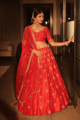 Red bridal lehenga