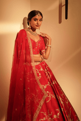 Red bridal lehenga set