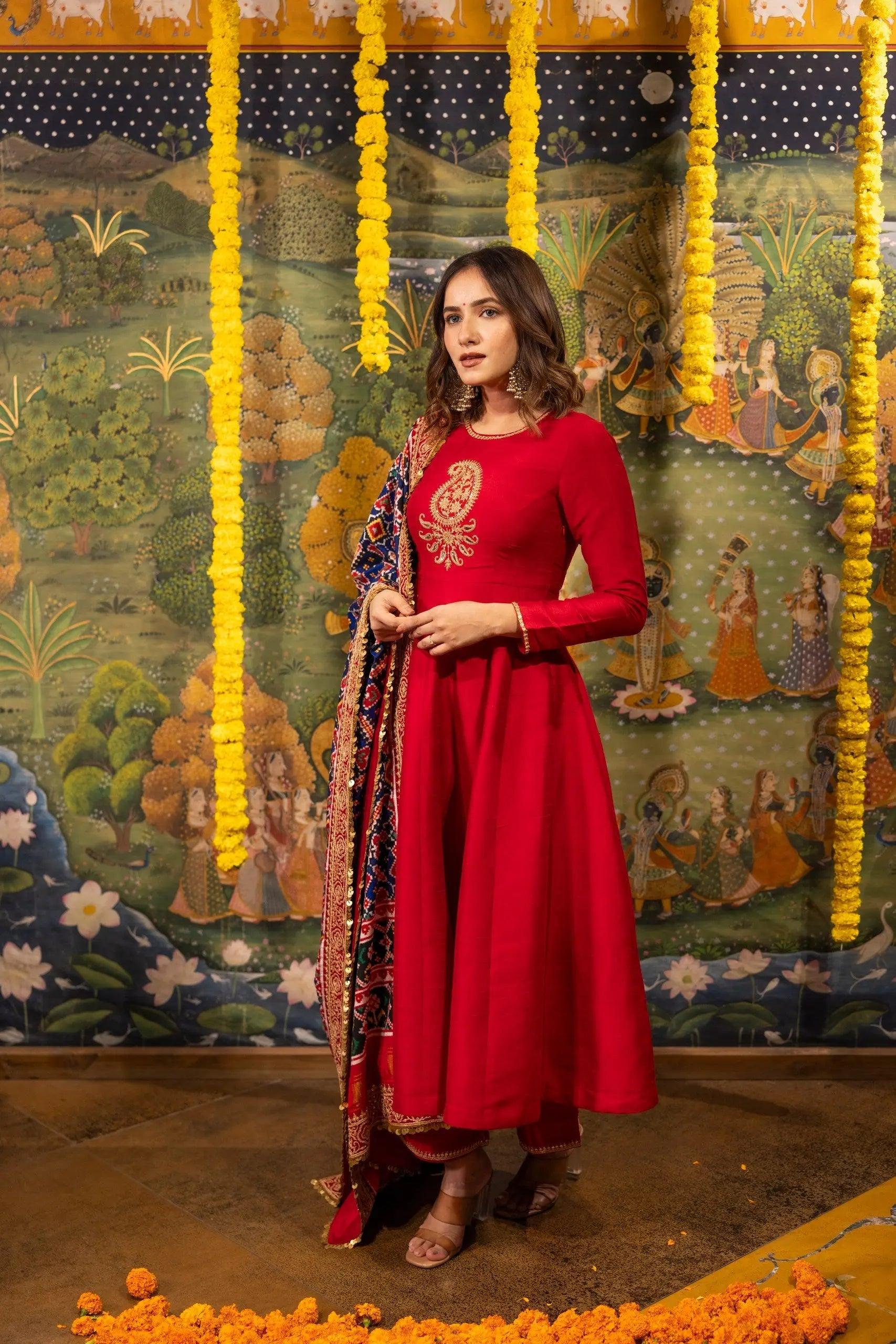 red raw silk dress Shop Kia Red One Shoulder Gown