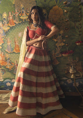 Rich rust lehenga  with contrasting dupatta