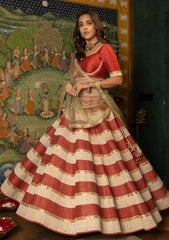 Rich rust lehenga  with contrasting dupatta