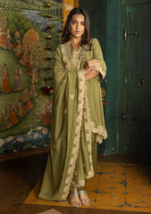 Olive green dress & dupatta