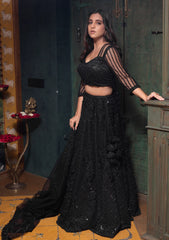 Black sequin lehenga set
