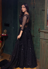Black sequin lehenga set