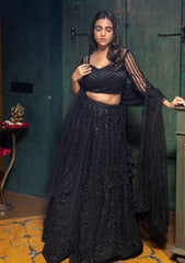Black sequin lehenga set