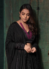 Black net lehenga set