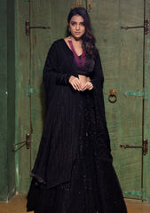 Black net lehenga set