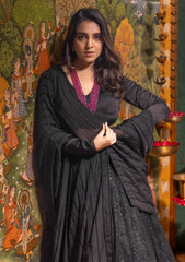 Black net lehenga set