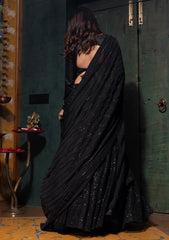 Black net lehenga set