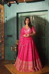 Hot Pink Lehenga Set Achkan