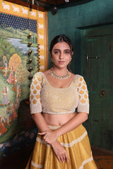 Yellow Mustard Lehenga Achkan