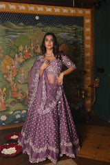 Lavender Lehenga Set Achkan