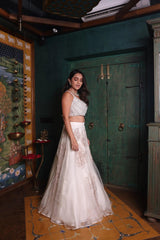 White Lehenga Set Achkan